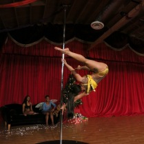 Belly dancing on a pole